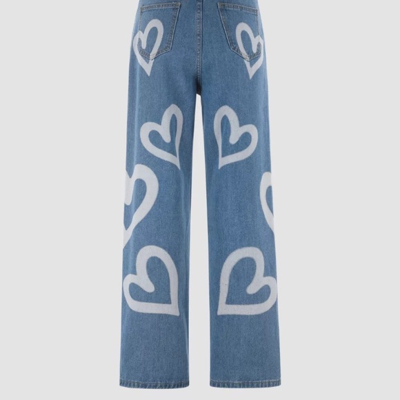Cider straight leg jeans with hearts on them - Picture 2 of 15